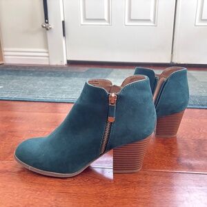 Emerald green booties